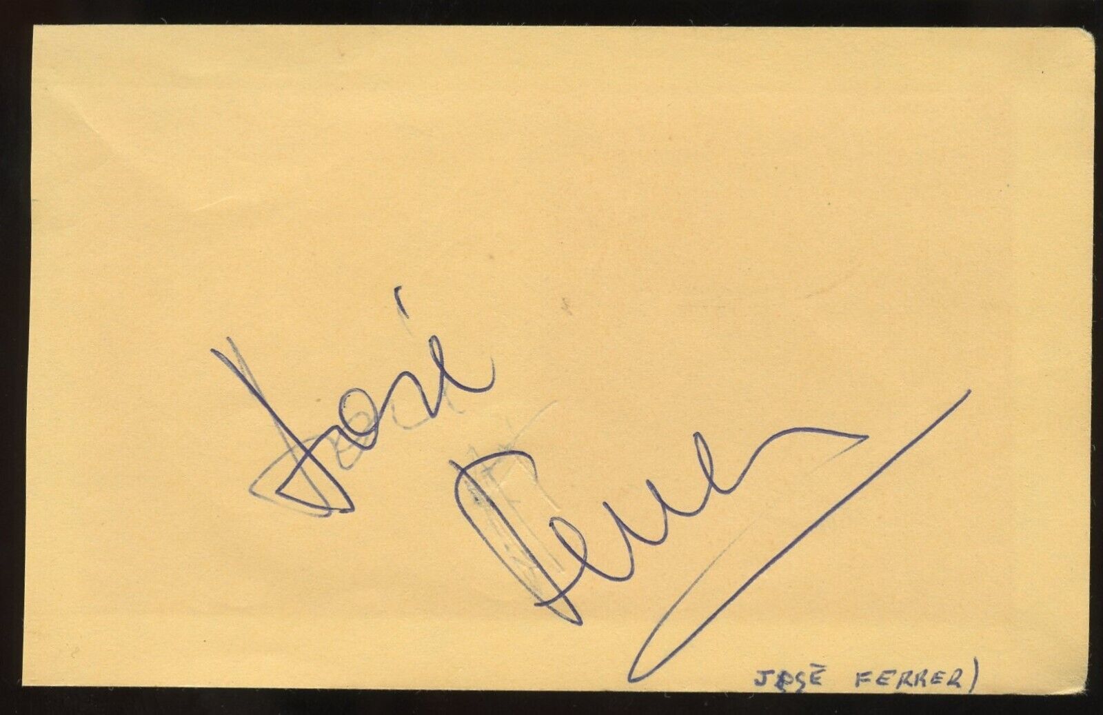 Jose Ferrer d1992 signed autograph 3x5 Cut Puerto Rican Actor Director of Stage
