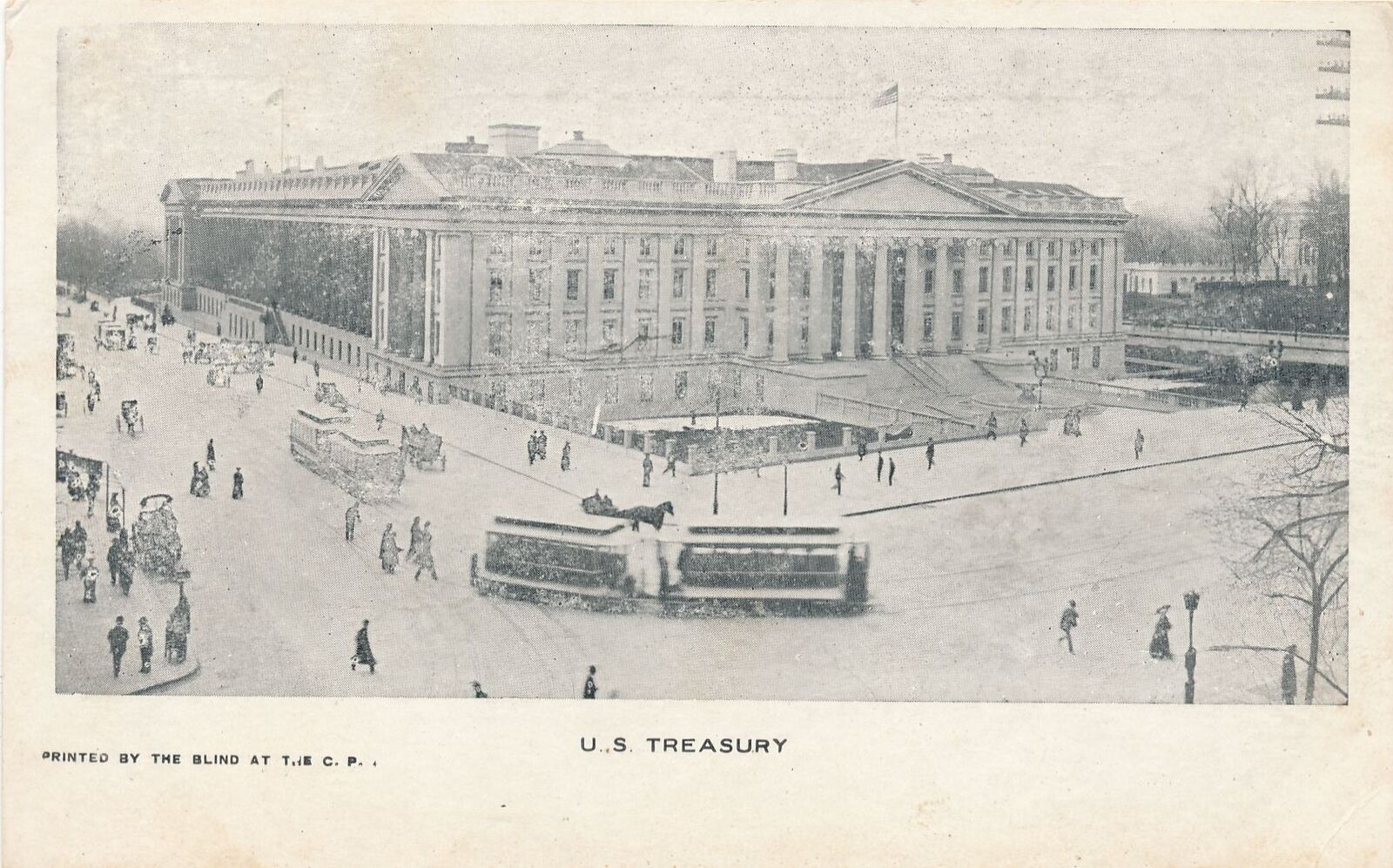 WASHINGTON DC-U.S. Treasury, Trolleys, Horses and Carriages Private Mailing Card