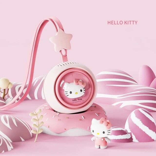 Sanrio Official License Hello Kitty Cute Fashion Neck Fan USB Charging Cool Gift