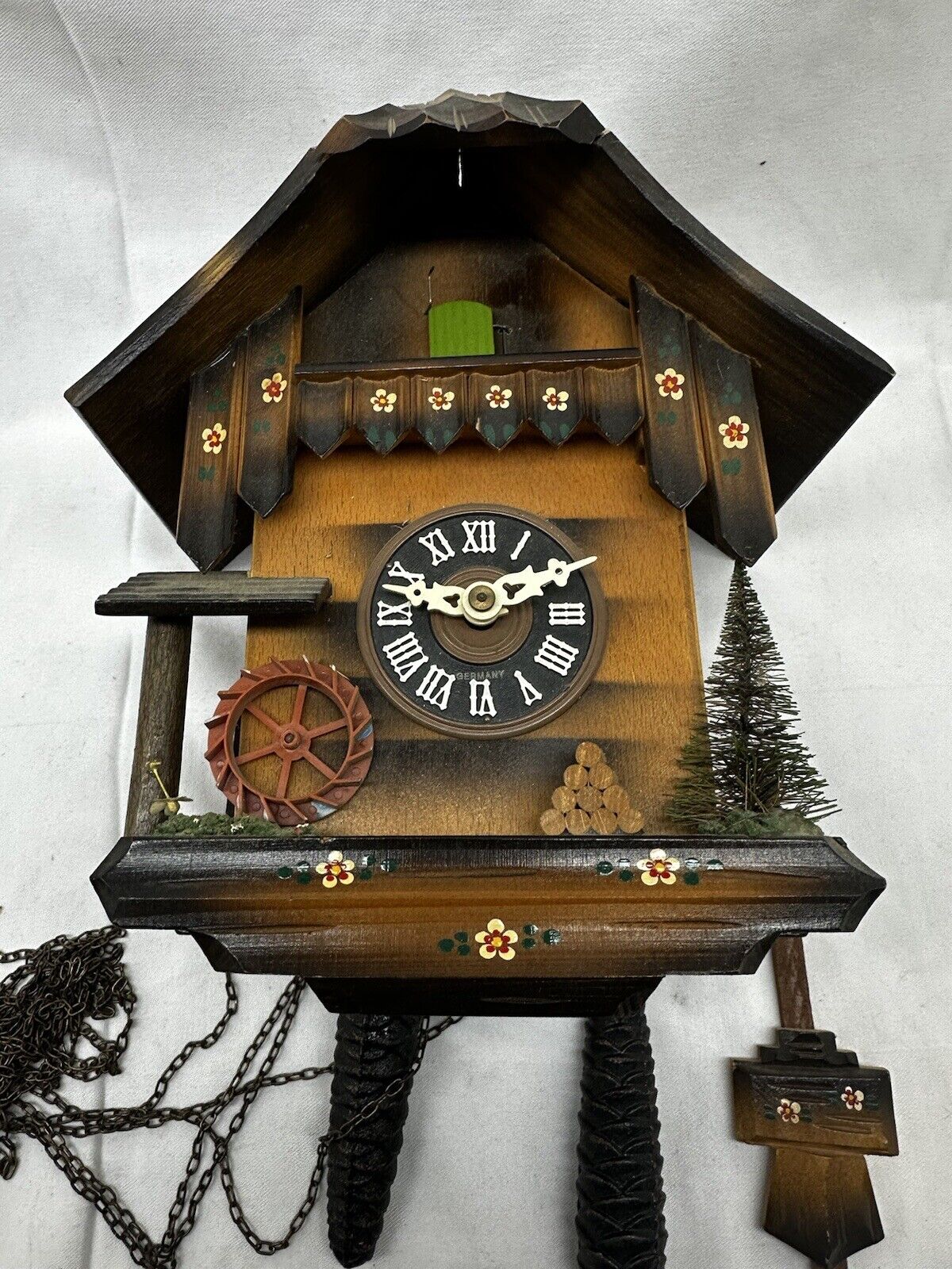 Vintage Cuckoo Clock German Chalet Theme Untested Parts or Restoration