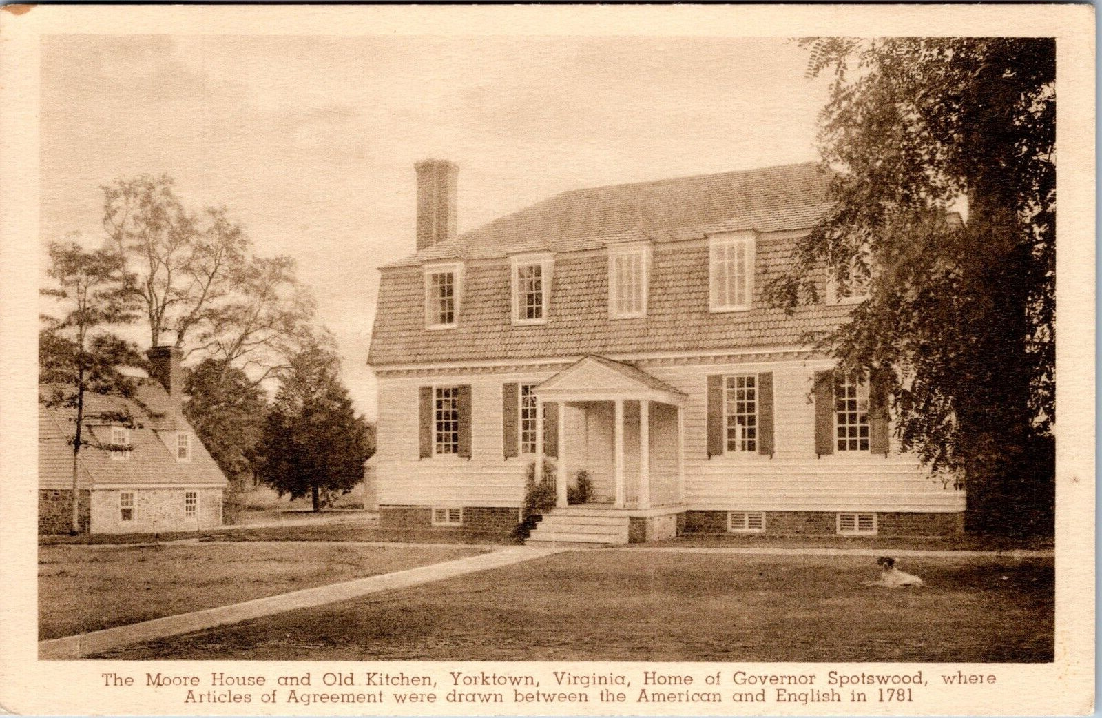 Moore House, Old Kitchen, Yorktown, Virginia - c1930s Albertype Postcard