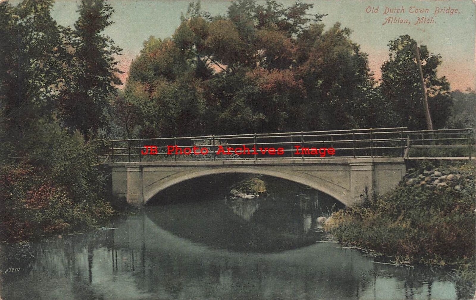 MI, Albion, Michigan, Old Dutch Town Bridge, 1910 PM, Schmelzer Pub No 4