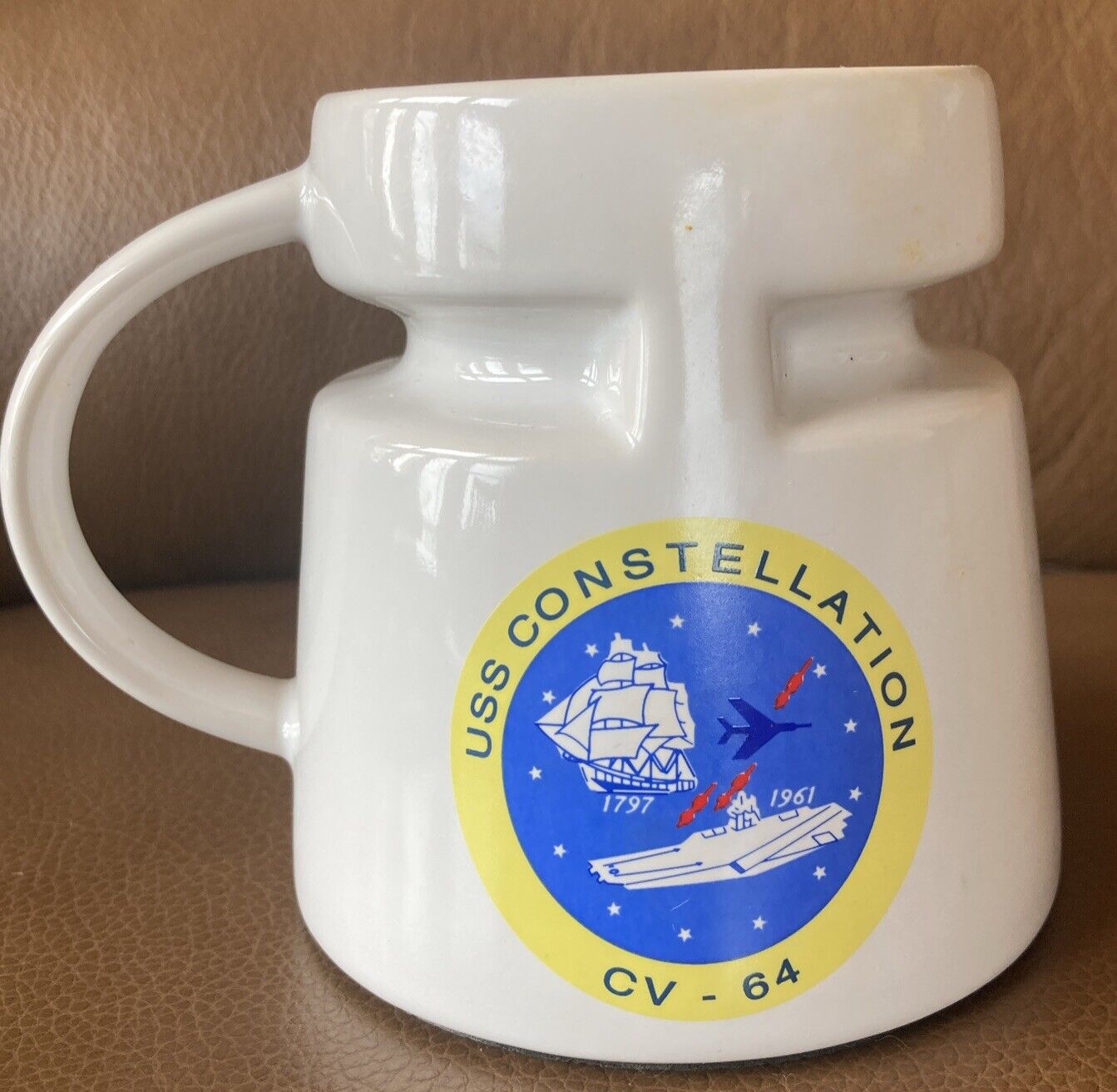 USS Constellation Mug Cup Wide Gripping Base CV-64  4.5\