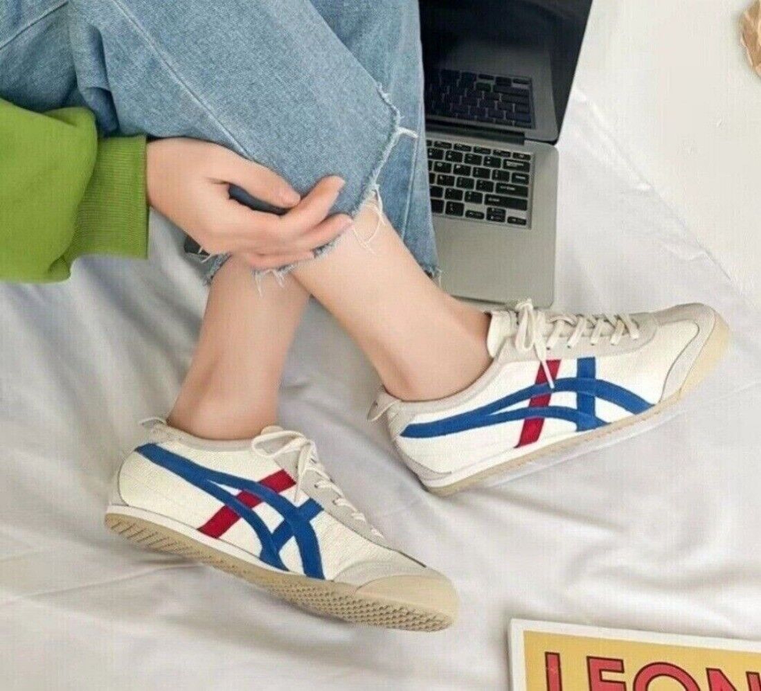 2024 [NEW] Onitsuka Tiger MEXICO 66 1183B391-100 Classic White Blue Unisex Shoes