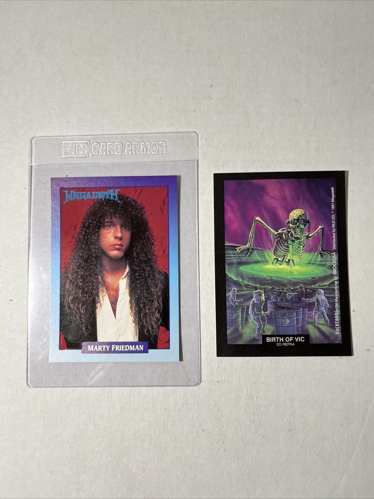 1991 Rockcards Brockum #259 Megadeath Marty Friedman Card And Birth Of Vic Card
