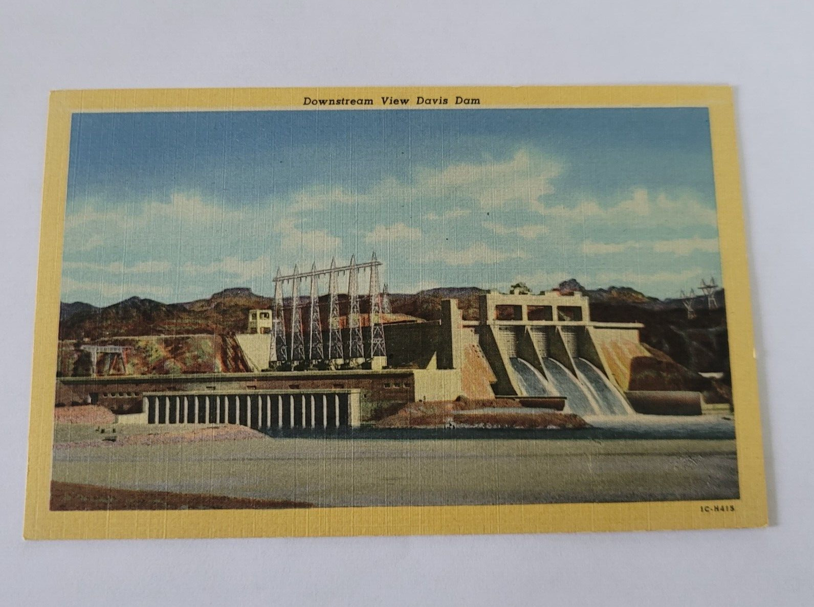 Vintage Linen Postcard Davis Dam & Power Plant Bullhead City Arizona