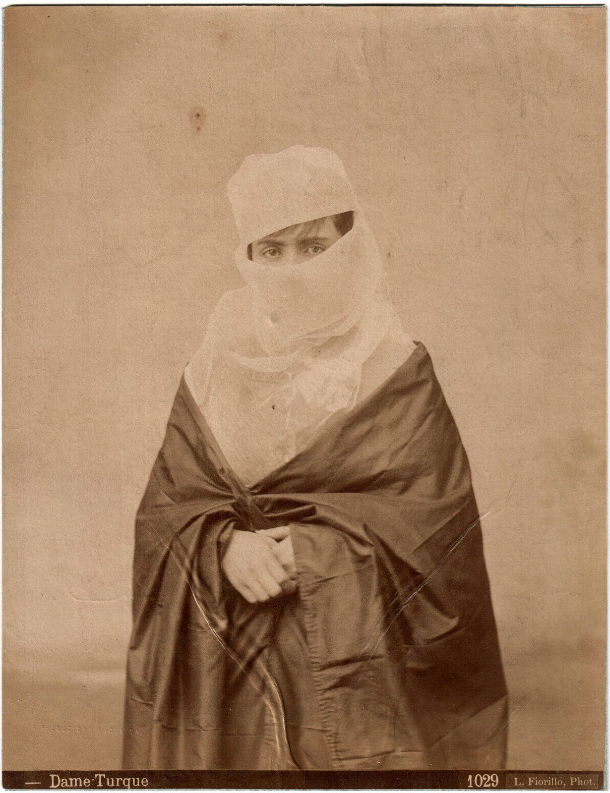 Turkey.Turkey.A Turkish Lady.Original Albuminated Photo 20x26cm.L.Fiorillo.1029