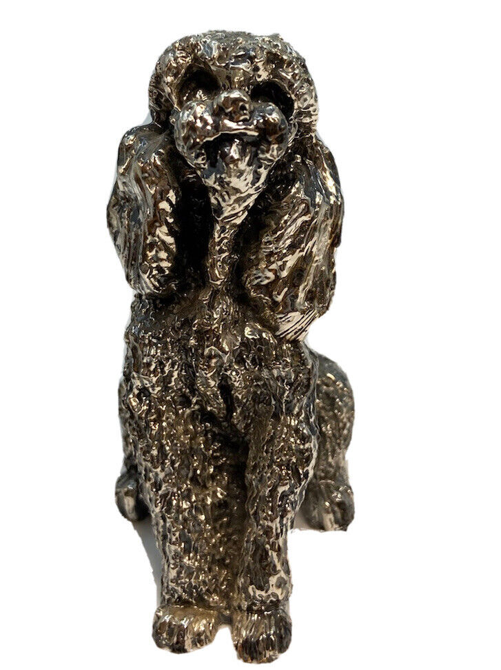 Vintage By ZANFELD Plata .999  Sculpture Figurine  Model Of aPoodle Dog Sterling