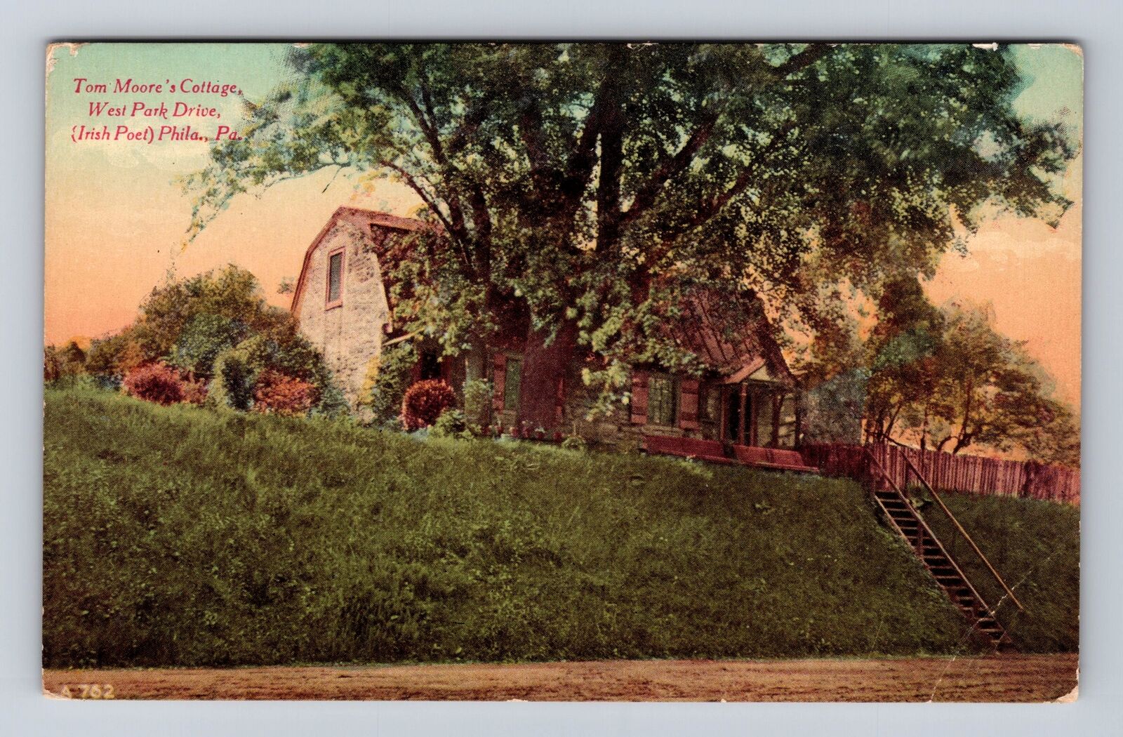 Philadelphia PA- Pennsylvania, Tom Moore's Cottage, Antique, Vintage Postcard