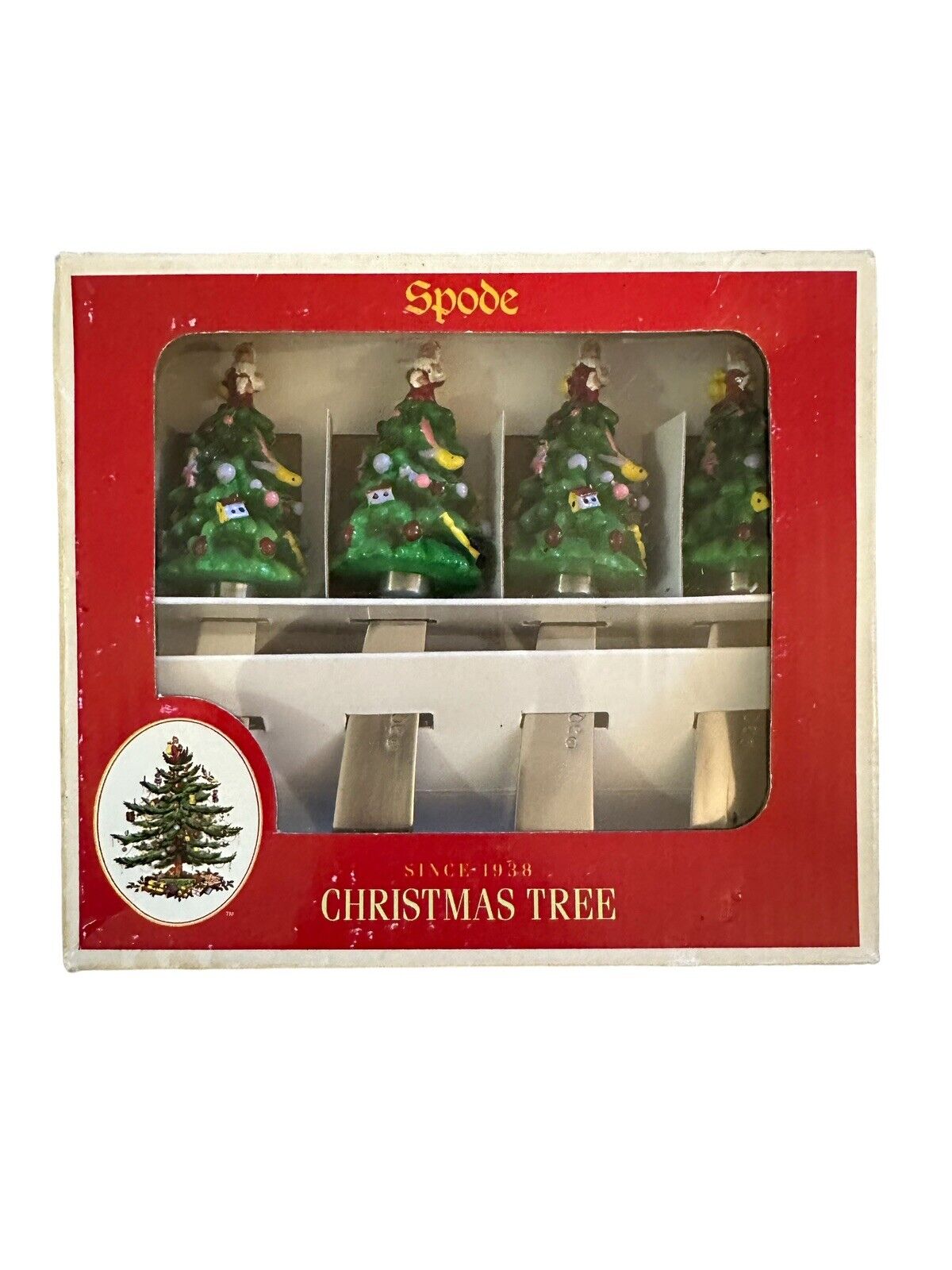 Set Of 4 Spode Christmas Tree Spreaders Canape Knives