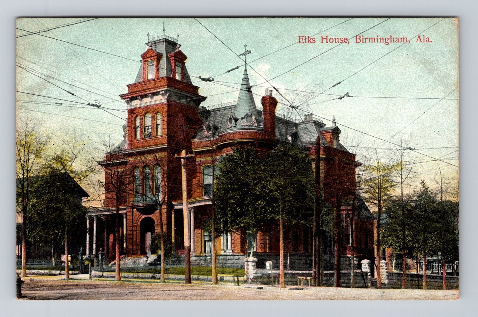 Birmingham AL-Alabama, Elks House, Antique, Vintage Postcard
