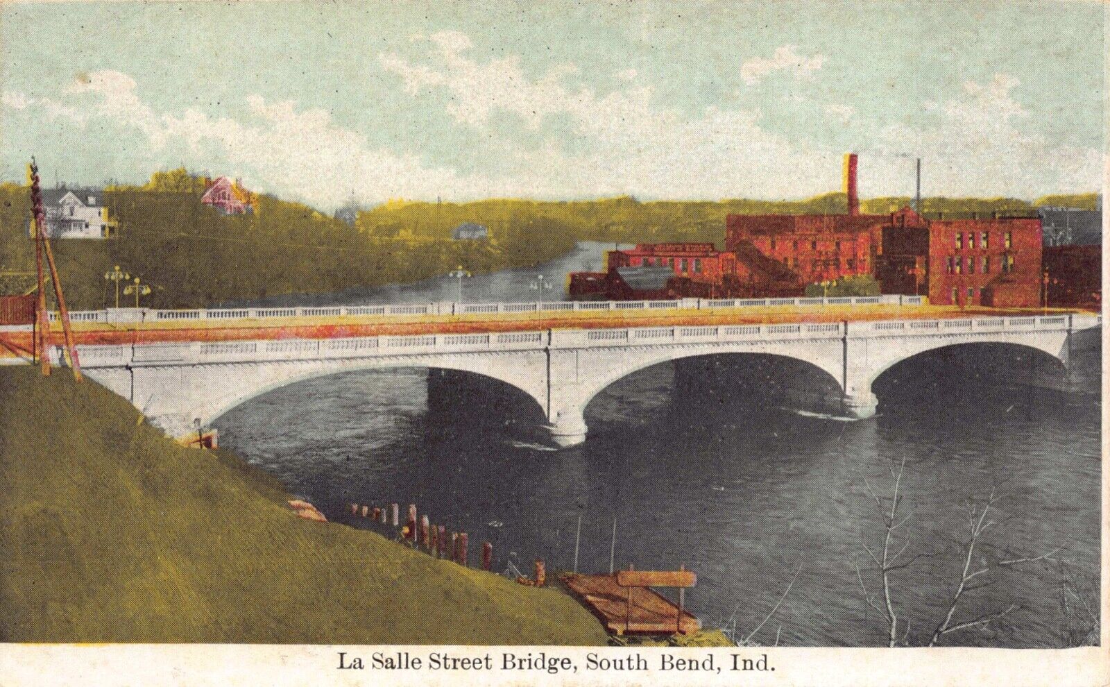 Postcard La Salle Street Bridge in South Bend, Indiana~125926