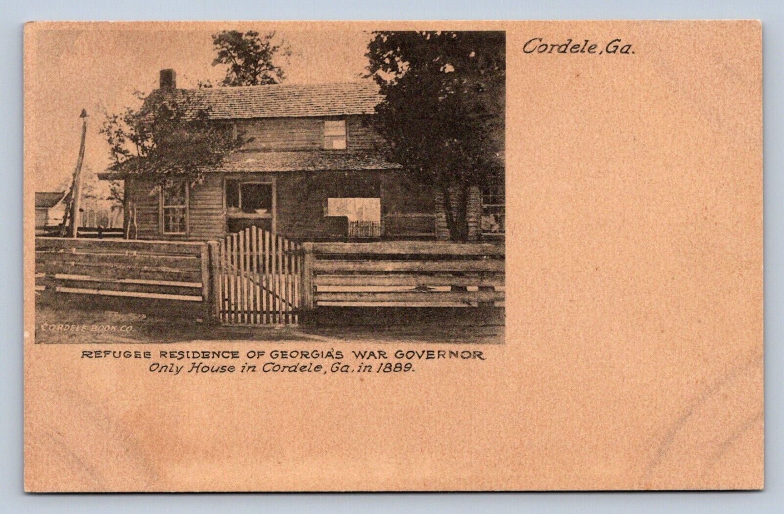 JH2/ Cordele Georgia Postcard c1910 Refugee Home War Governor 177