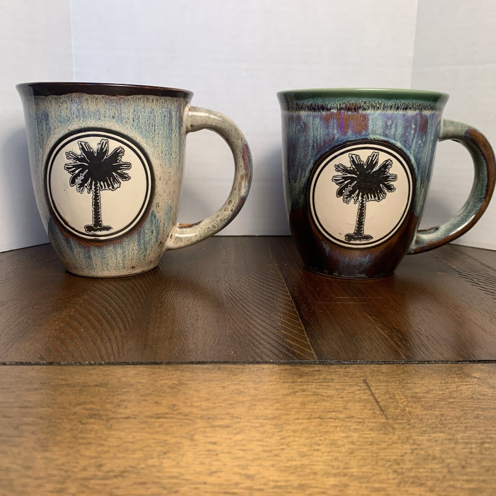 Pair Of Beautiful Palm Tree Coffee Mugs. Gently Used