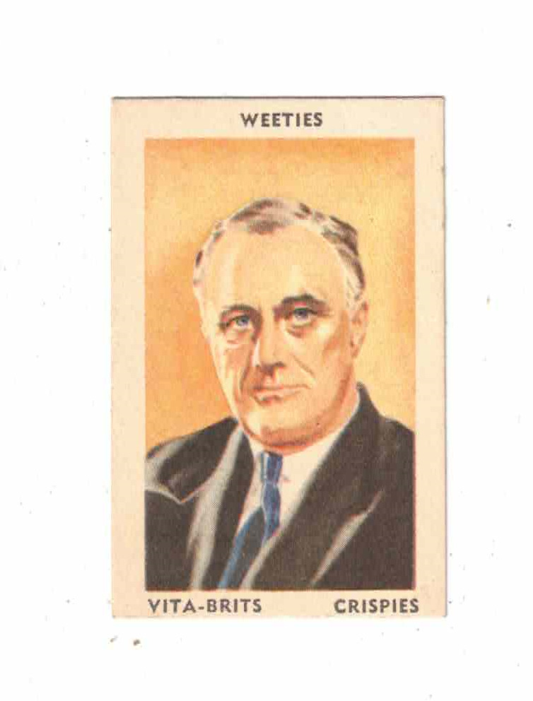 Weeties Trade Card - Famous People 1949- No 28 - President Franklin Roosevelt