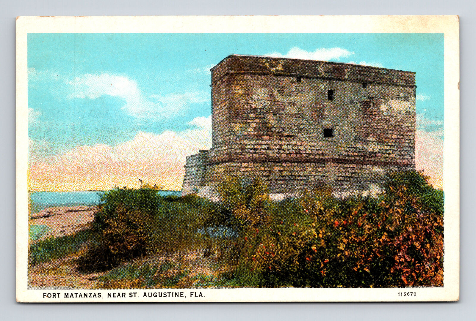 WB Postcard St. Augustine FL Florida Fort Matanzas