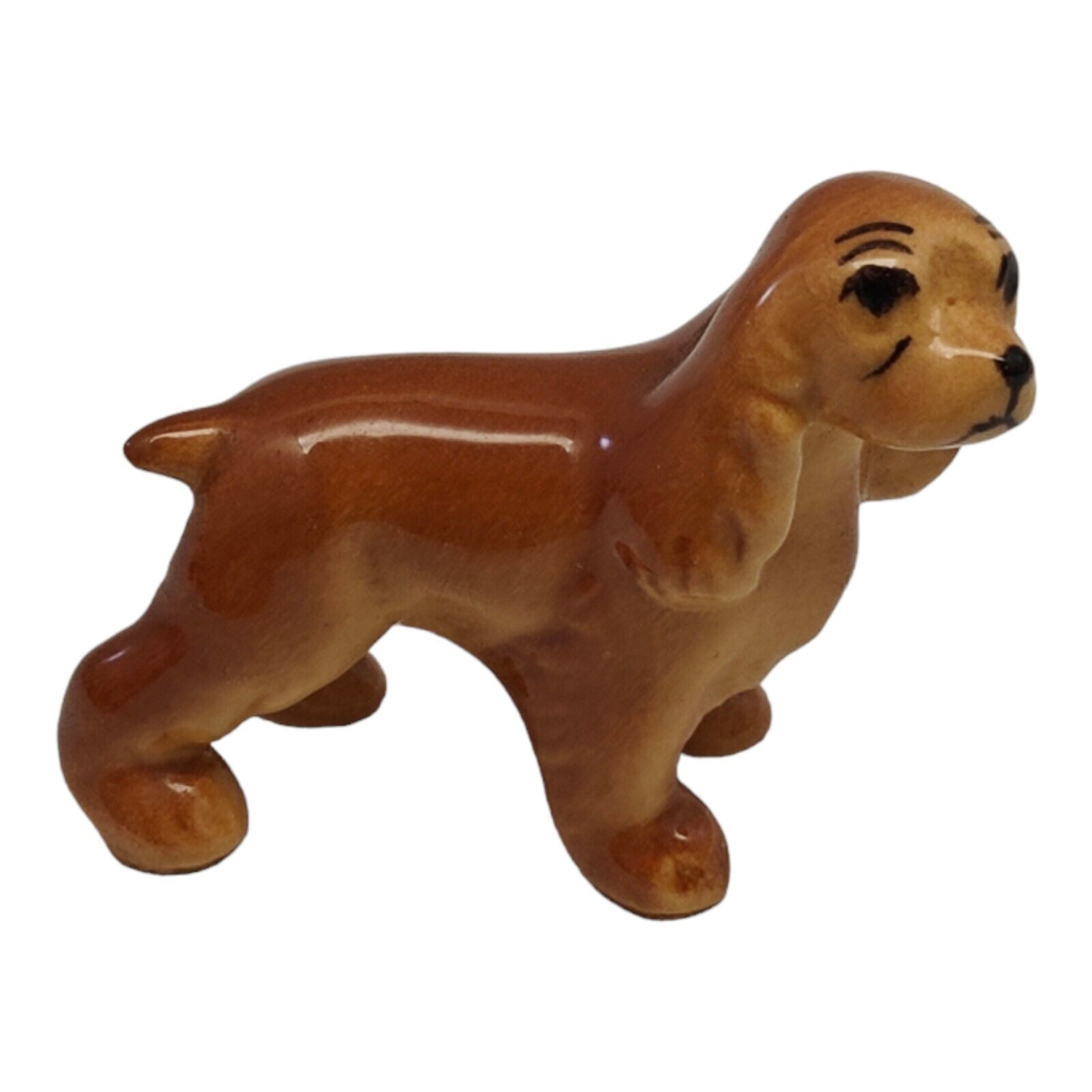 VTG 1950s Hagen Renaker Miniature Porcelain Tan Cocker Spaniel Dog Figurine