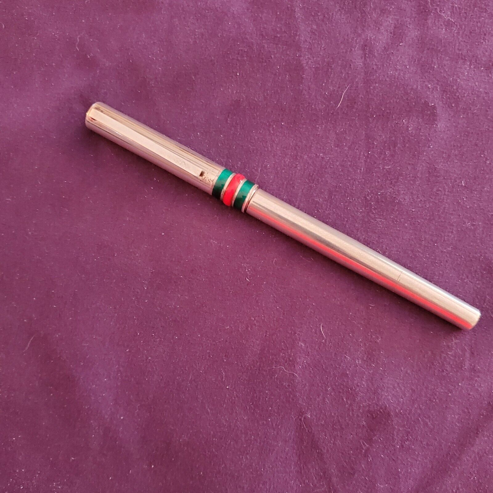 Vintage GUCCI Red/Green Sterling Rollerball Pen