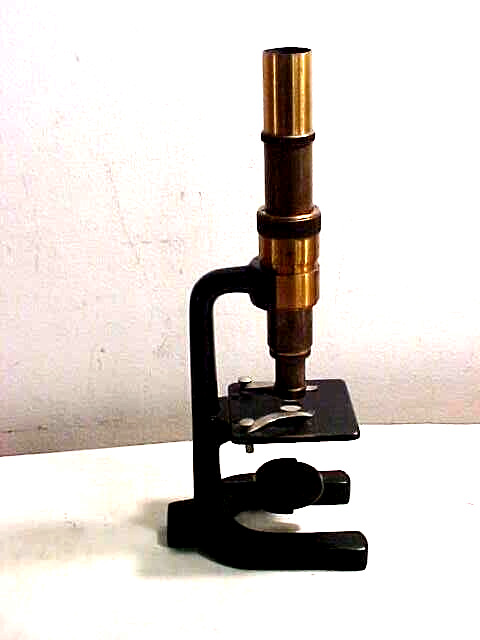 Vintage Schutz A.-G. Cassel D.R.G.M. Brass & Steel Microscope Missing Eyepiece