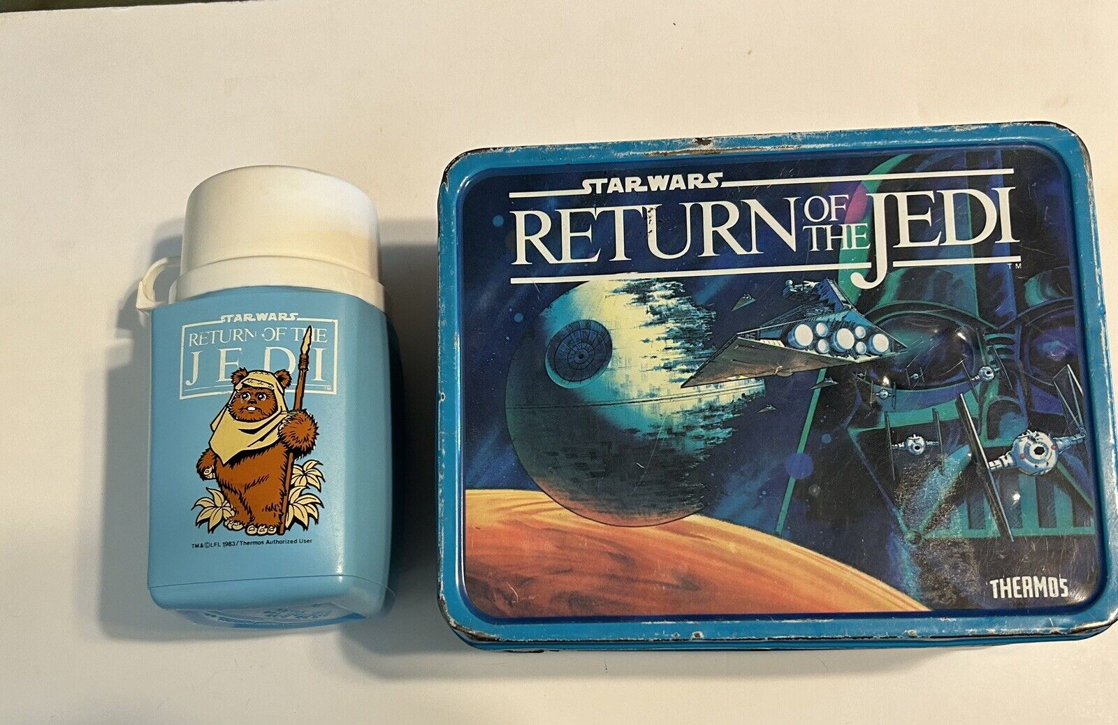 1983 Star Wars Return of the Jedi Lunch Box & Thermos * Vintage * Lunchbox ROTJ