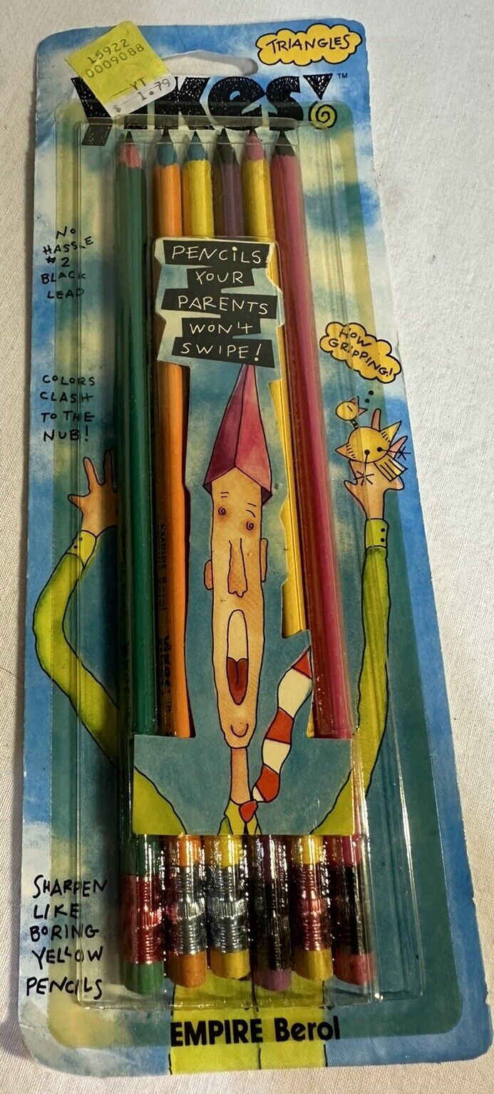 YIKES Triangles Vintage Pencil Set Of 6 Empire Berol Item 91303 NEW
