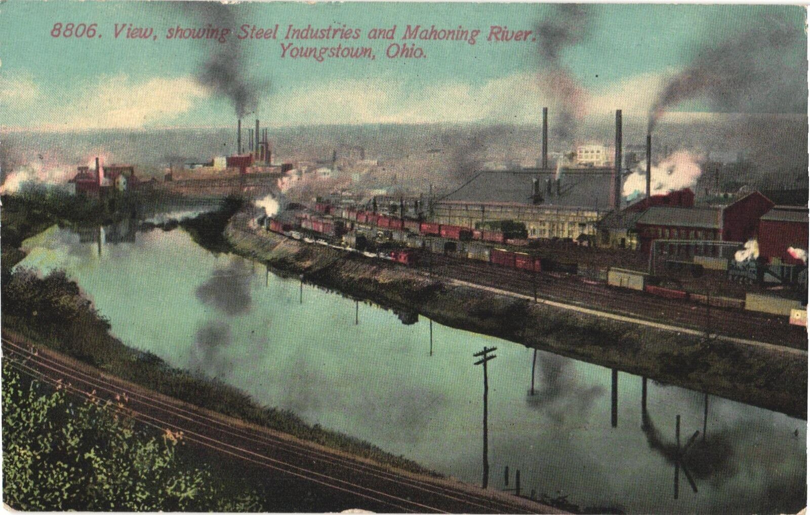 View Showing Steel Industries And Mahoning River, Youngstown, Ohio Postcard