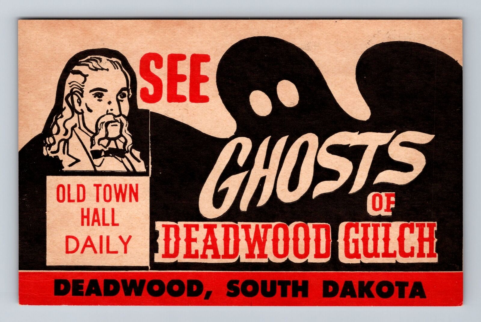 Deadwood SD-South Dakota, Advertising Ghosts of Deadwood Gulch Vintage Postcard