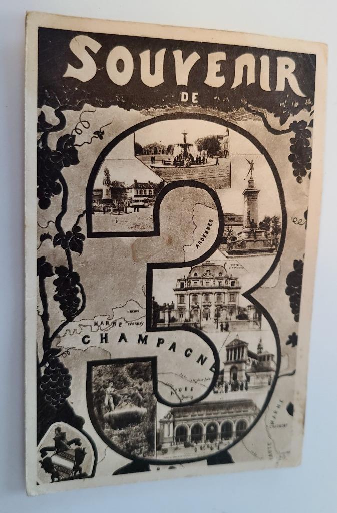Vintage France Souvenir Postcard Champagne Unmailed