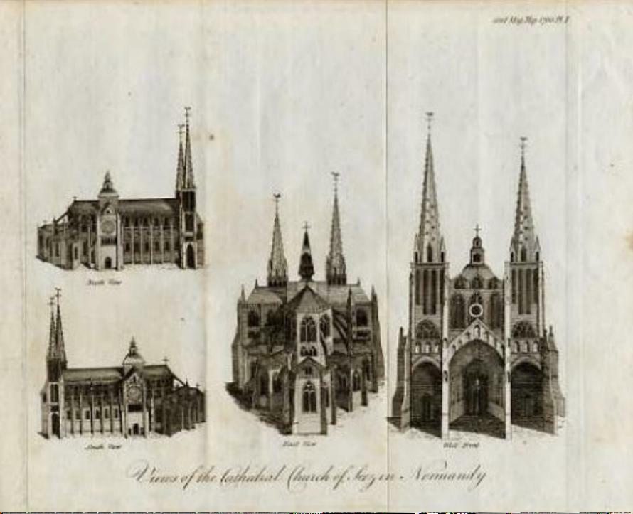 Gentleman's Magazine: Views of the Cathedral Church of Seez in Normandy, 1788 
