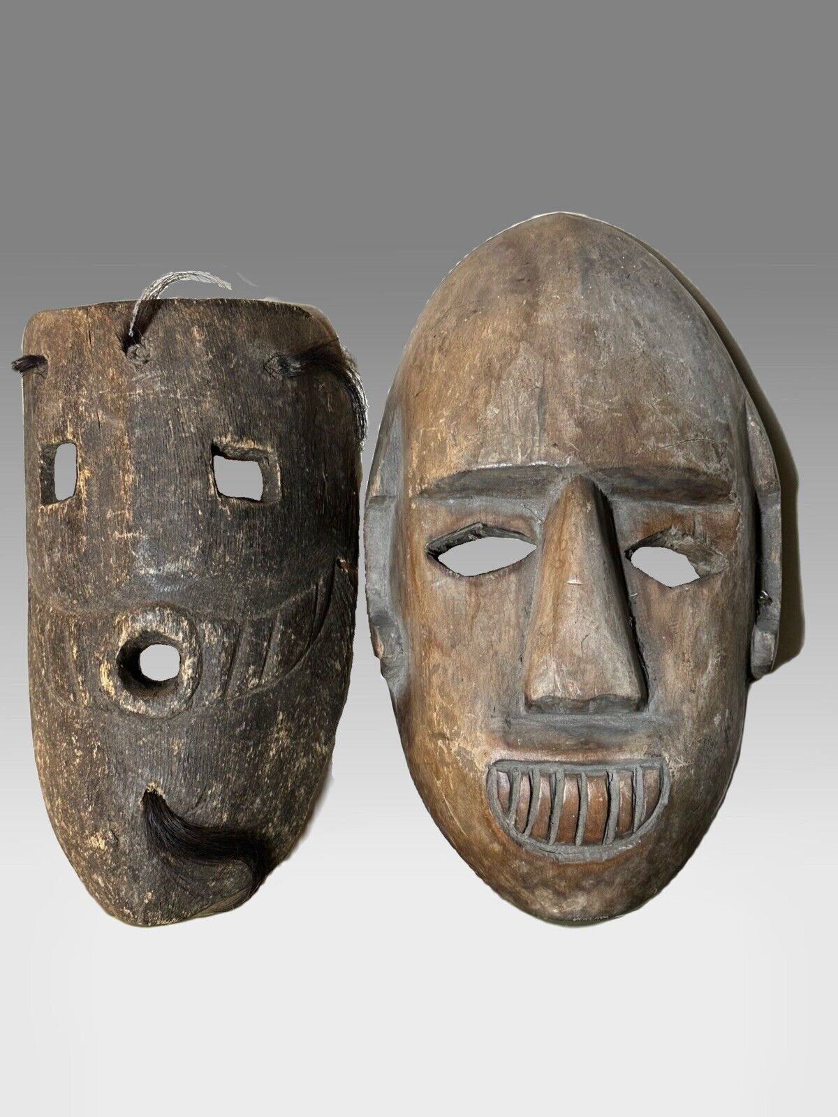 Pair of Nepalese Tribal Masks 10” tall