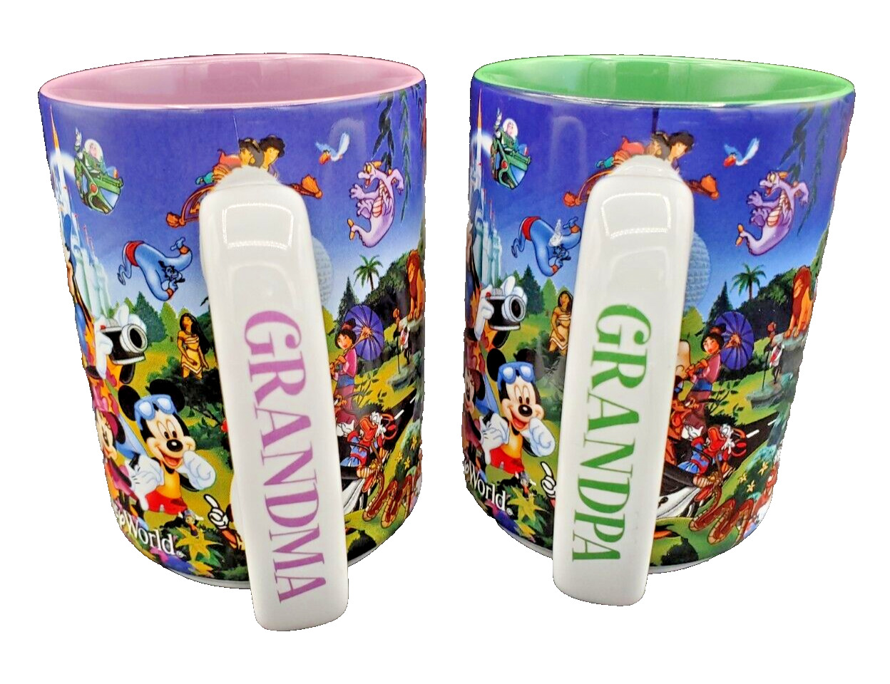Disney Parks Auth. Orig'l Grandma & Grandpa Mugs Set of 2 Mother's Father's Day
