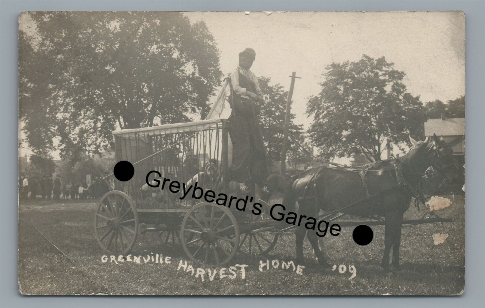 RPPC Circus Wagon with Monkeys GREENVILLE PA Mercer County Real Photo Postcard