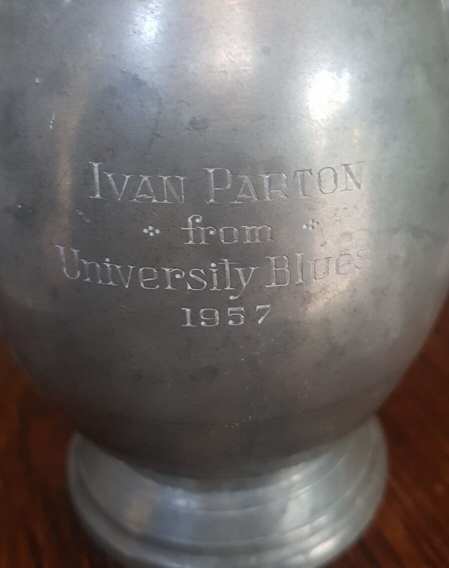 UNIVERSITY BLUES 1957 Ivan Parton trophy - Beer Stein Pewter 