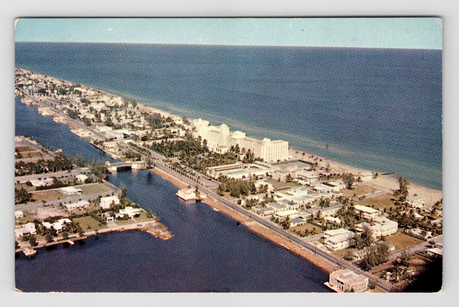 Postcard FL Beach Intercoastal Waterway Bridge Ocean View Hollywood Florida