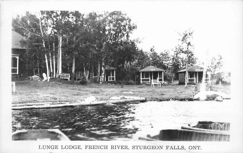 Canada Sturgeon Falls Ontario Lunge Lodge 1950s RPPC Photo Postcard 22-1126