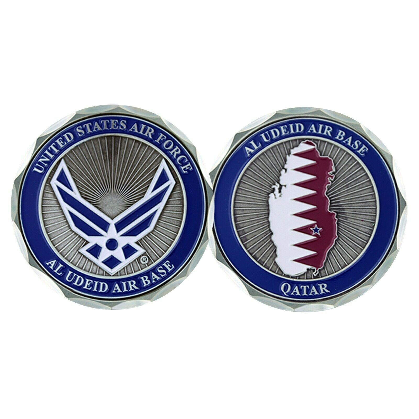 US Air Force USAF Ai Udeid Air Base Qatar Map Challenge Coin