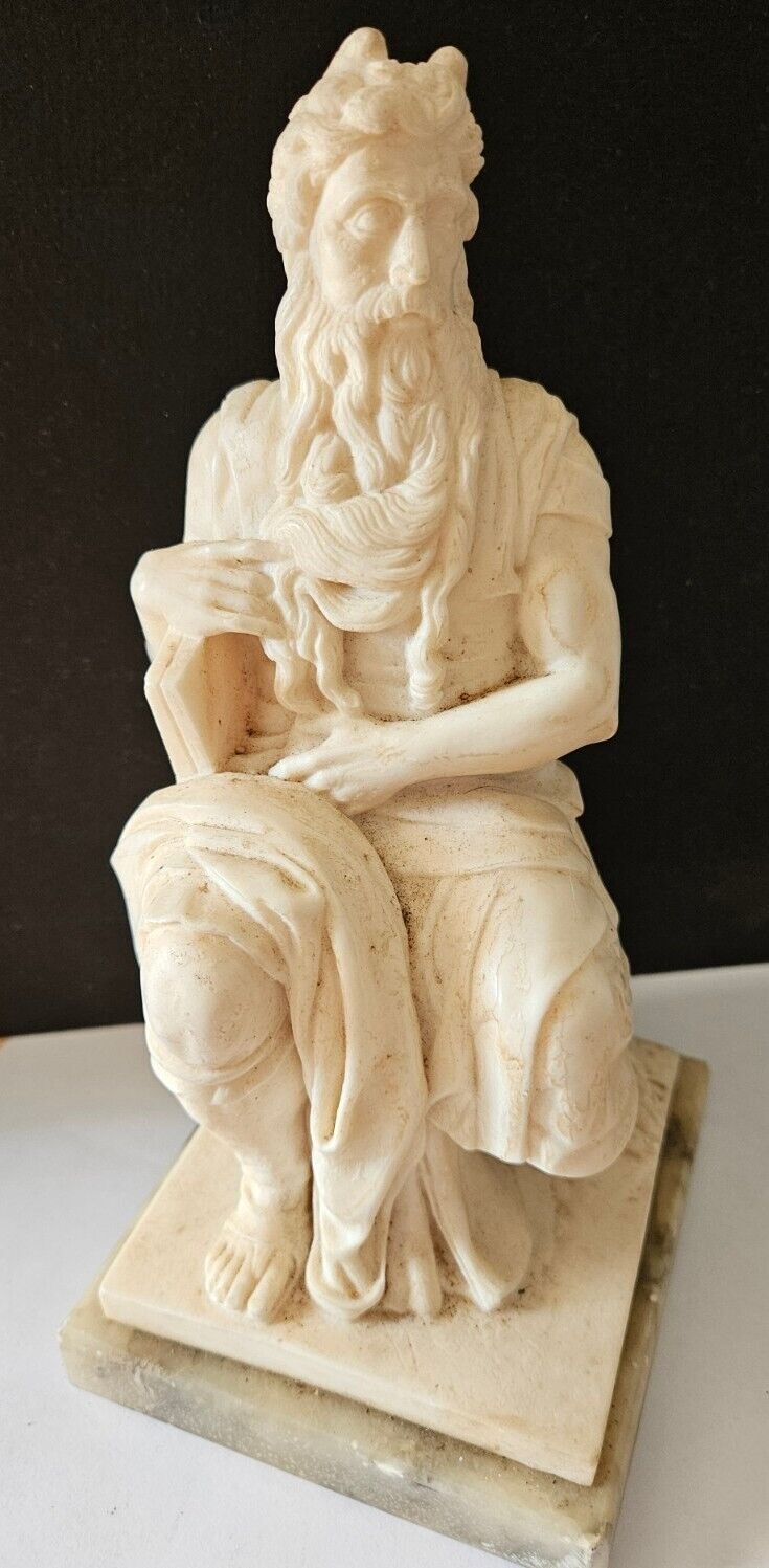 Marble Sculpture of Moses After Michelangelo 8 3/4\