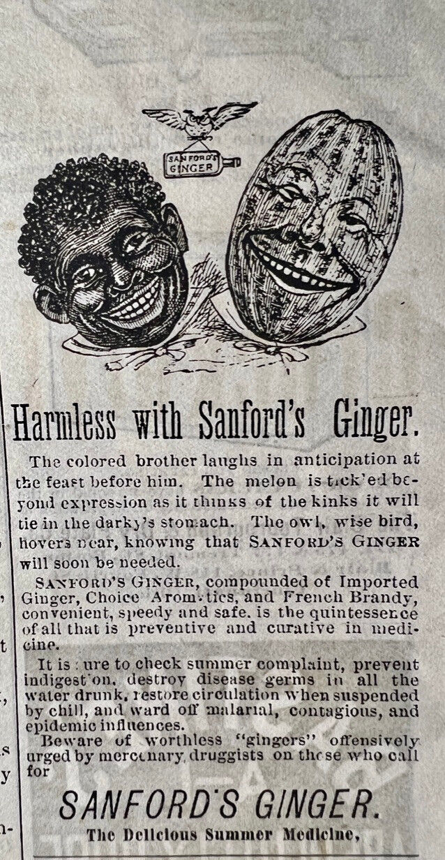 Sanford\'s Ginger 1886 Newspaper Ad Rare