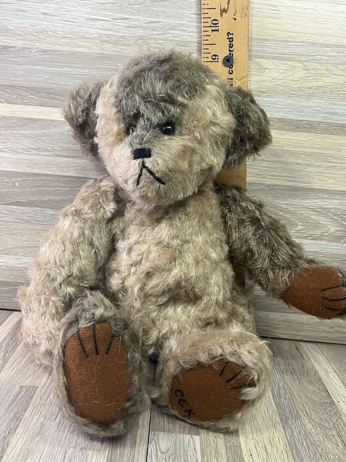COTTAGE COLLECTIBLES By GANZ Jinsaw Bear Stuffed faux fur brown animal  toy 12”