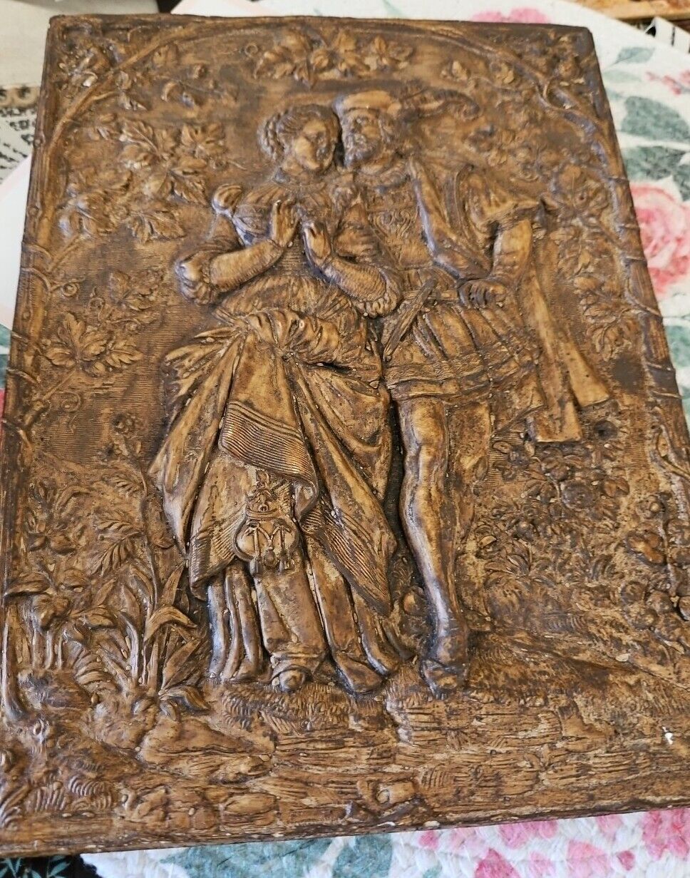Vintage Resin Classic Lovers Shakespearean Style Heavy Wall Plaque 11