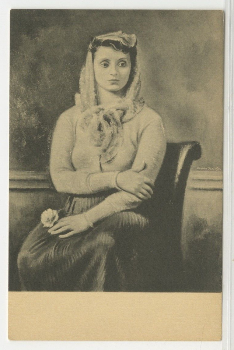Woman Postcard Marianna by Eugene Speicher Portrait c1915 vintage G1