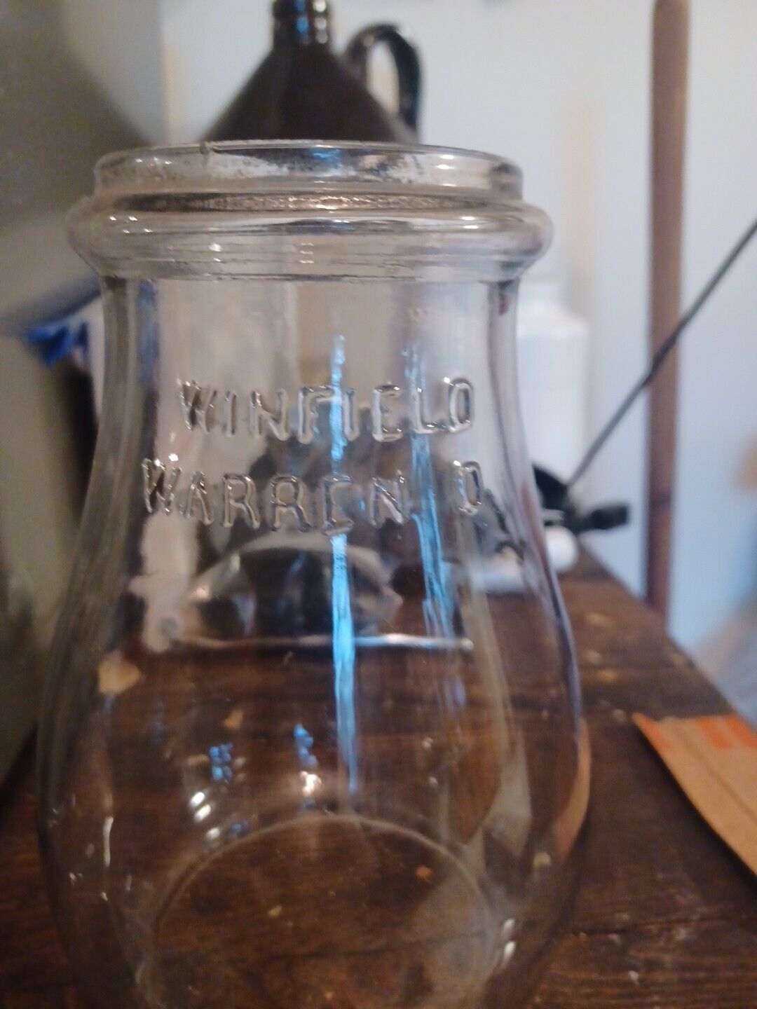 Glass Globe Winfield Warren 0 Vintage Rare Old Railroad/ Barn Oil Lantern Globe