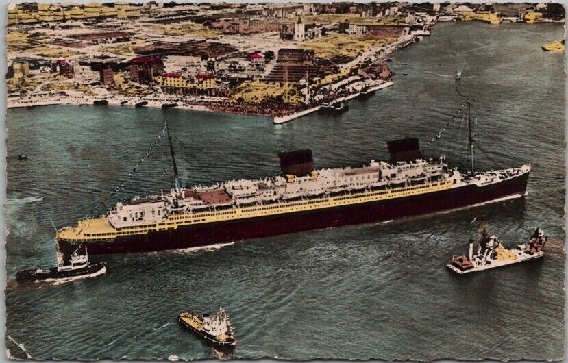 1952 French Steamship RPPC Postcard \