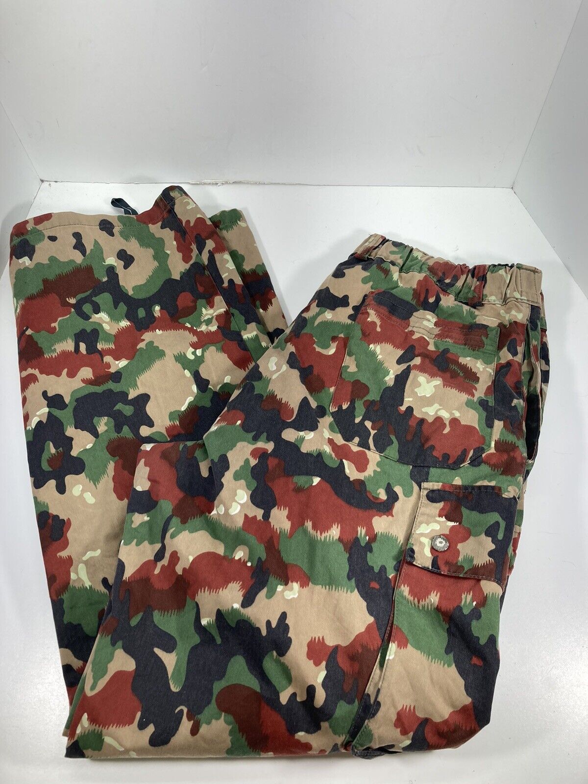 Swiss Alpenflage Spilag Pants Men Size 40X34 Camo Camouflage Military Vintage