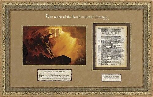 Arnold Friberg THE WORD OF THE LORD Framed, Authentic King James Bible Page A/P