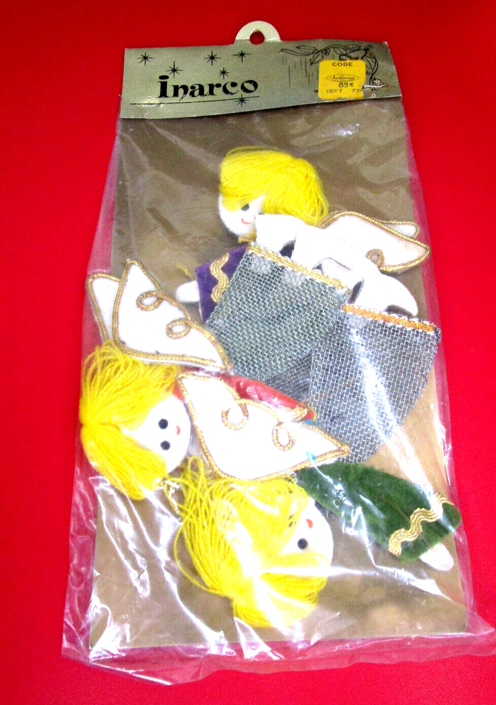 NEW~VTG~Inarco~Pkg Of 3 Angel~Package Topper/Ornaments~Made in Japan~1960\'s MCM
