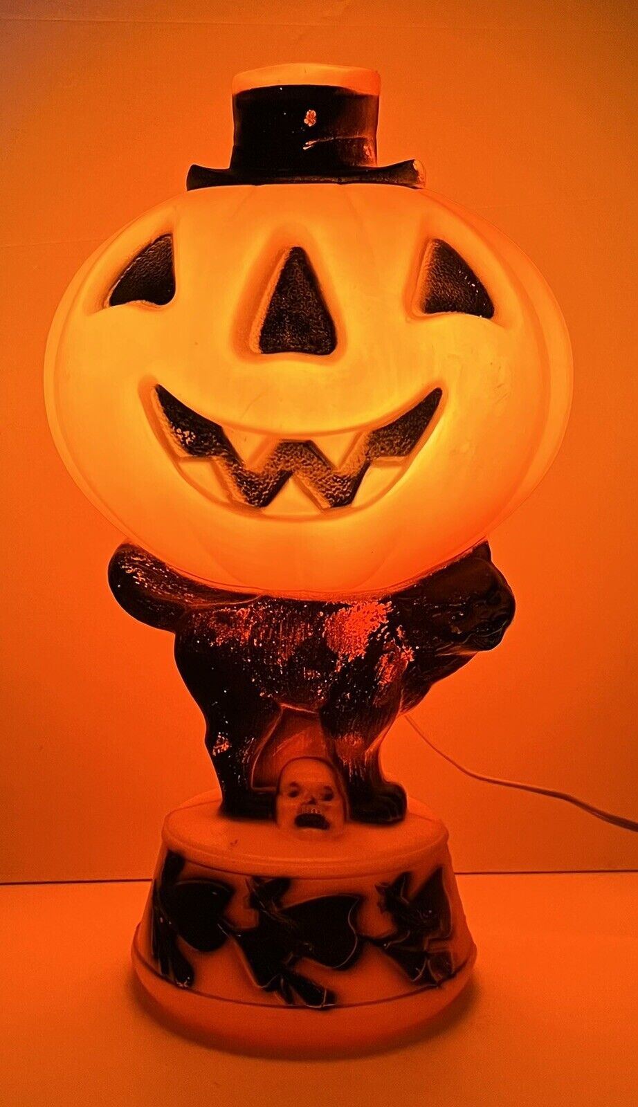 Empire Halloween Jack-O-Lantern Pumpkin Blo Mold Light Lamp Black Cat Vintage