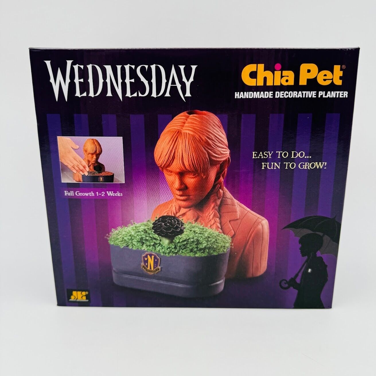 Chia Pet Wednesday with Seed Pack Decorative Pottery Planter The Addams Family