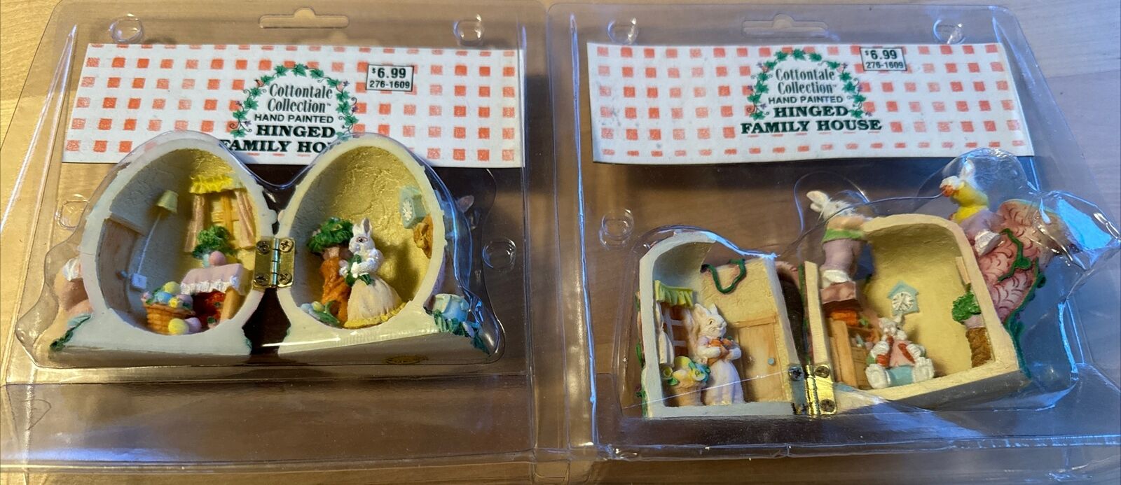 Cottontale Collections Bunny Hinged Family Houses 1995 Lot Of 2 Rare In Package