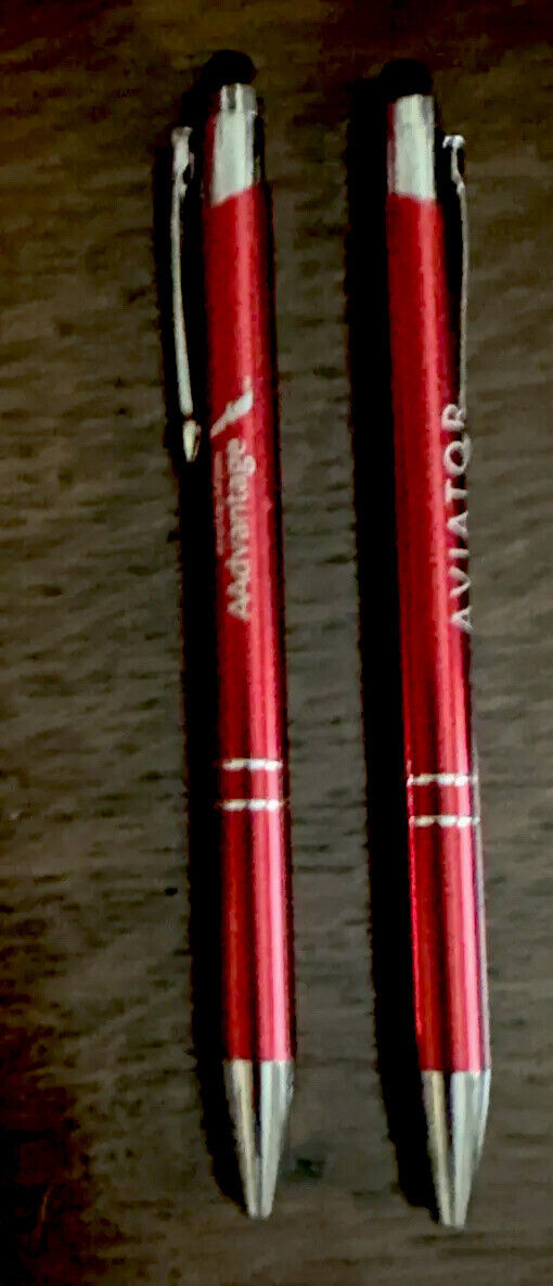American Airlines Aviator AAdvantage Pen. 2 Red Pens. Brand New